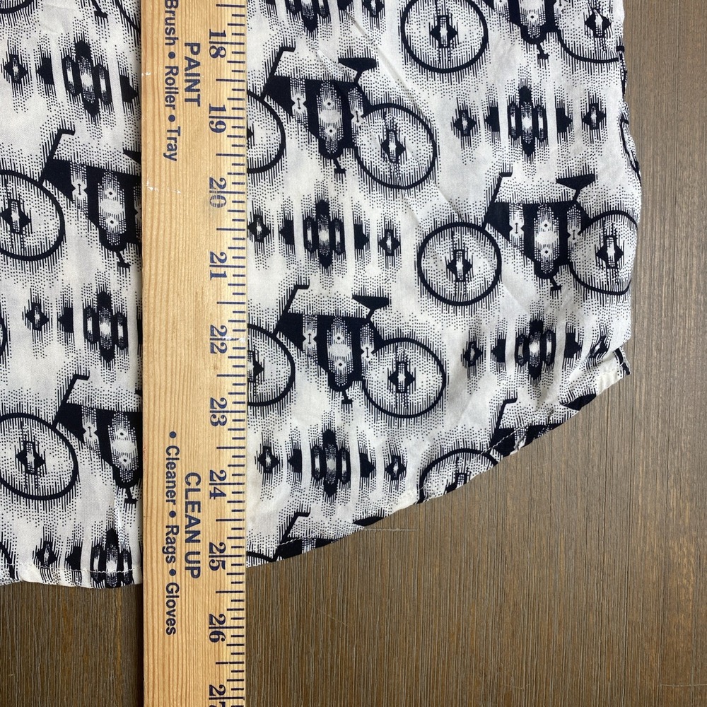 Anthropologie MAEVE Bicycle Motif Whimsy Pull Over Black/White sz 2 Long Sleeve - Picture 9 of 10